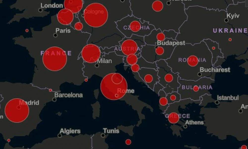 To χρονογράφημα της πορείας του κορονοϊού στην Ευρώπη από τις 24 Ιανουαρίου μέχρι την Μ. Τετάρτη